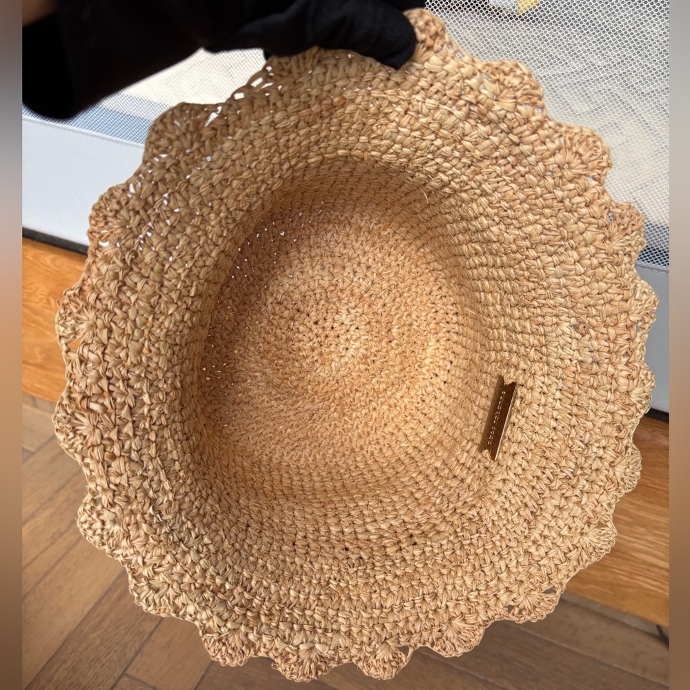 Paco Rabanne Embellished Raffia Bucket Hat Beige - Picture 9 of 16
